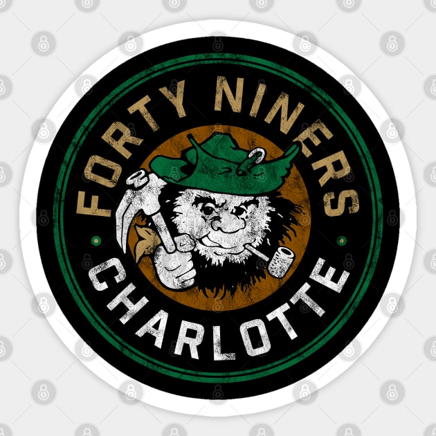 Charlotte Forty Niners Vintage Design Sticker by MalmoDesigns